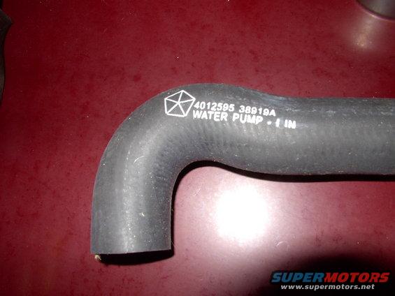 Silicone lined Mopar bypass hose will probably outlast several cars, to replace original.