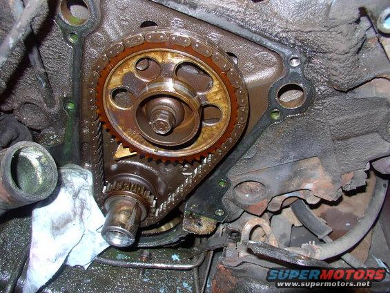 Just look at that slacker of a chain, with it's plastic cam gear still in reasonable shape. At least we know junior didn't horse it too badly.