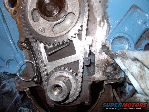 Double row chain in place, with MP chain tensioner. See the folder marked MP chain tensioner for install.