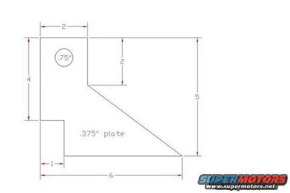 Technical drawing showing dimensions for a part labeled .375" plate
