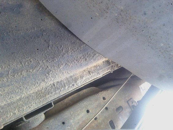 Underbody chassis rust on a vehicle
