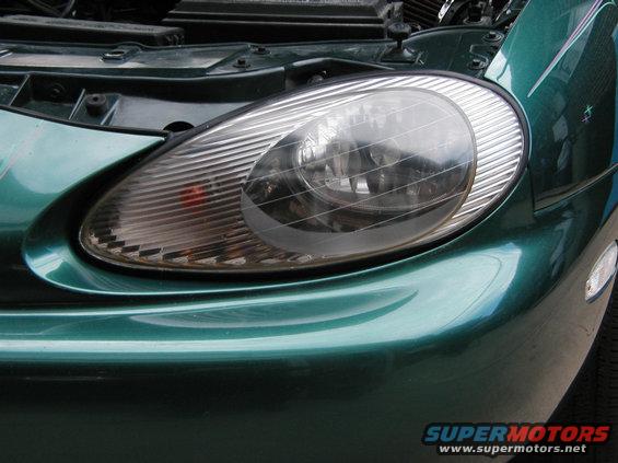 Driver side headlight after polishing.