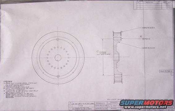 Technical drawing of a wheel hub with part numbers and dimensions