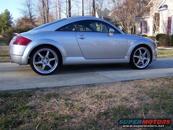 2001 Audi TT coupe, silver, aftermarket wheels