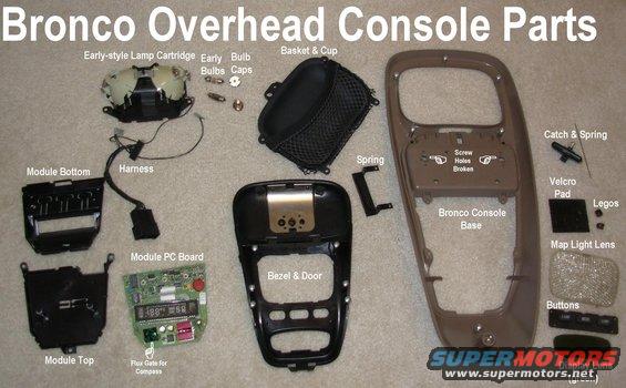 1983 Ford Bronco Overhead Console & Dual Visors pictures ... overhead garage door wiring diagram 