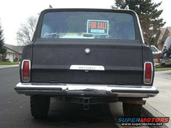 1977 Jeep Cherokee rear with 'FOR SALE' sign