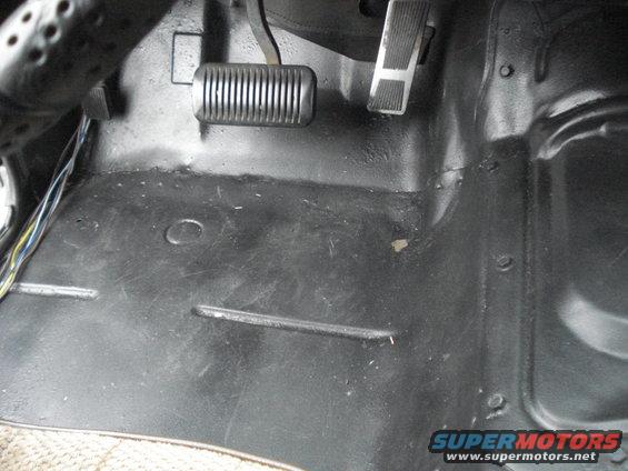 Interior floor and pedals of a vehicle