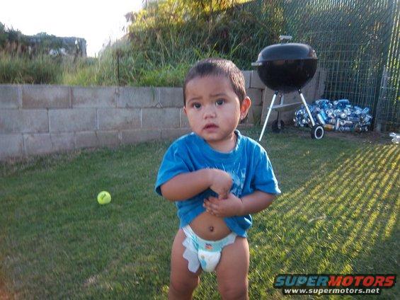 Ladies and gentlemen, introducing Mr. Isaac Kaleohano Sedeno trying to show off his six pack abs.