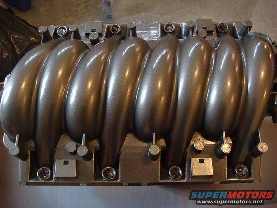 Gray intake manifold with six runners