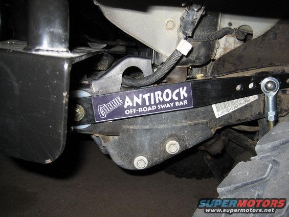 Currie Antirock off-road sway bar mounted on vehicle suspension