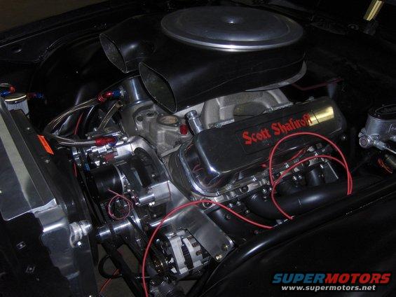 Engine bay with Scott Shafiroff valve covers and dual snorkel air intake
