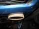 1993 Ford F-250 - A wooden speaker adapter ring is mounted inside the door panel of a blue vehicle.
