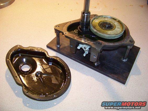 Transmission housing and cover with gears visible