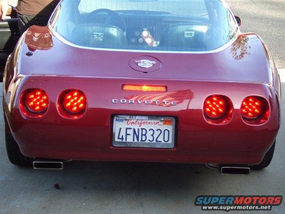 Red 1976 Chevrolet Corvette rear view, California license plate 4FNB320