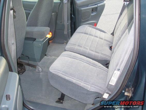 Back seats and center console of a vehicle