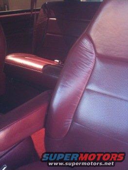 Red leather car seats and interior panels