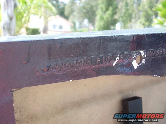 Part with "ANNEMANN FIBERGLASS" and numbers "18/969" stamped into it