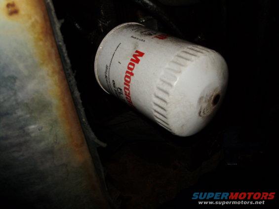 Motorcraft oil filter with red lettering