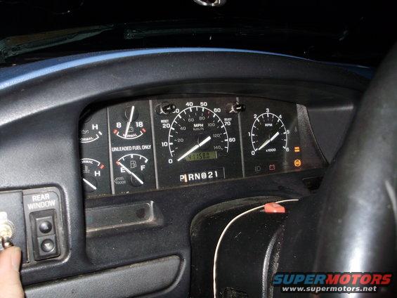 Stupid ford. Thinking that every bronco doesn't need a tachometer. (speedometer is original, everything else in the gauge cluster came out of a 1995 bronco xlt. The mileage is also correct.
