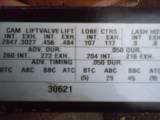 Engine camshaft specs with lift, duration, and lobe separation angle