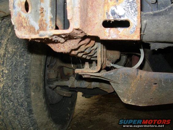 21swaybartab2wd.jpg The frame tab on a 2WD 1/2-ton frame faces the wrong direction for my towing eye brackets to be properly supported.  But a 2WD probably doesn't need towing eyes anyway.

Curiously, my brackets DO fit the 2WD heavy frame (without crumple-zone convolutes), but a small notch must be cut on the Left side bracket.

[url=https://www.supermotors.net/registry/media/1159343][img]https://www.supermotors.net/getfile/1159343/thumbnail/20200507_162229.jpg[/img][/url]