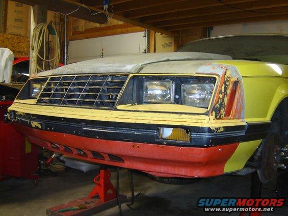 test fitting the replacement bumper.