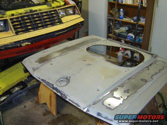 sanding, more sanding of the pace car hood.