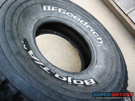 BFGoodrich Baja T/A tire with white lettering