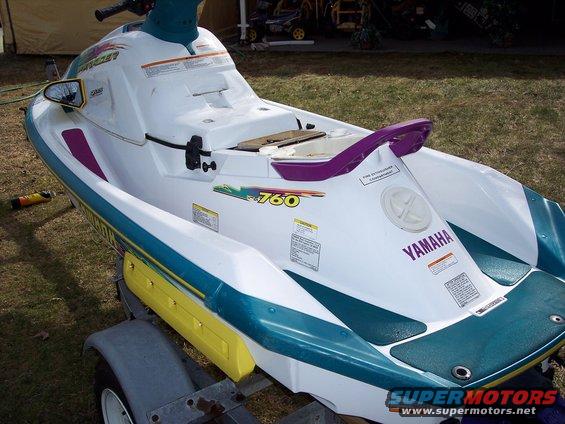 1996 Yamaha RA760 WaveRaider 2-P jet ski on a trailer