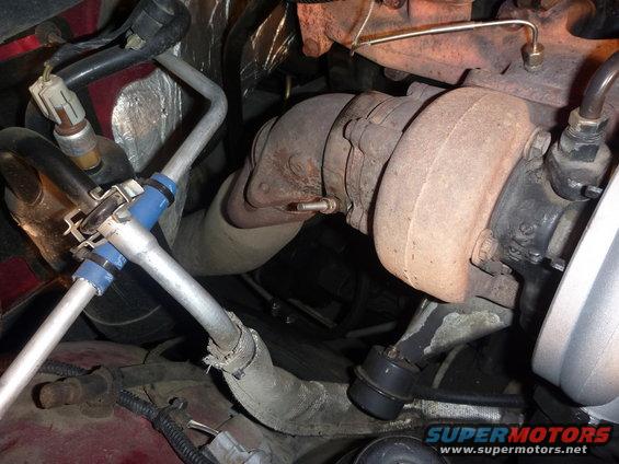 Turbocharger and exhaust manifold with metal pipes and sensors