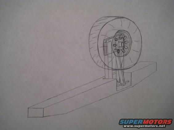 Diagram of a wheel and suspension part