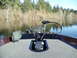 1993 Tracker Tournament - View from the front of a boat on a lake, showing a fish finder and trolling motor.
