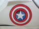 1984 Honda Interceptor - A white vehicle part displays a Captain America shield decal, with Supermotors.net watermark at the bottom.