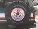 1989 Ford Bronco - Rear view of an SUV showing a mounted spare tire and part of the tailgate.