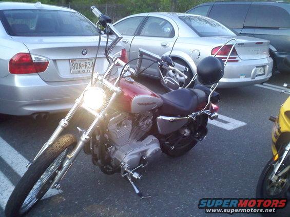 Red and silver motorcycle front view