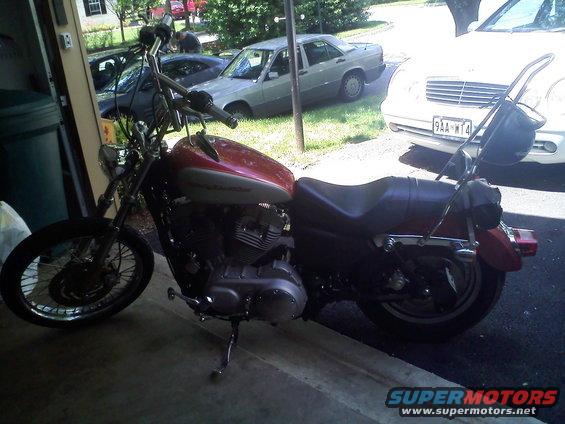 2004 Harley-Davidson Sportster Custom motorcycle parked in a garage