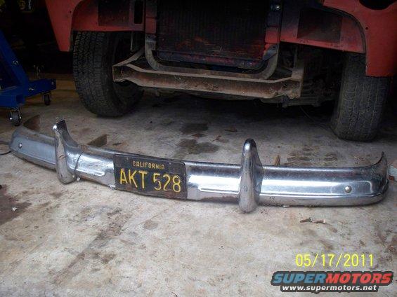 Chrome bumper with California license plate AKT 528 attached