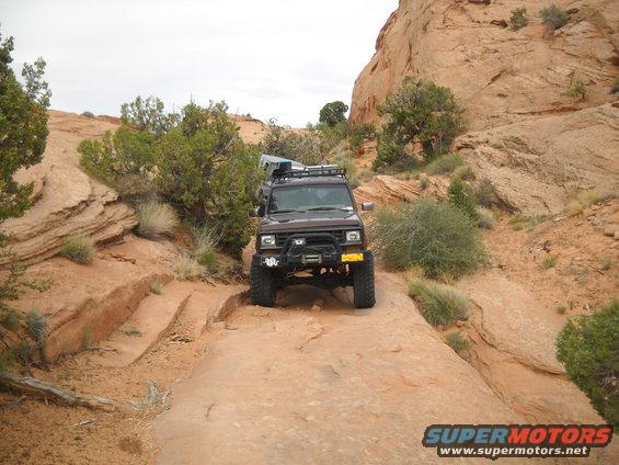 1986 Ford Bronco II on rocky trail, front view