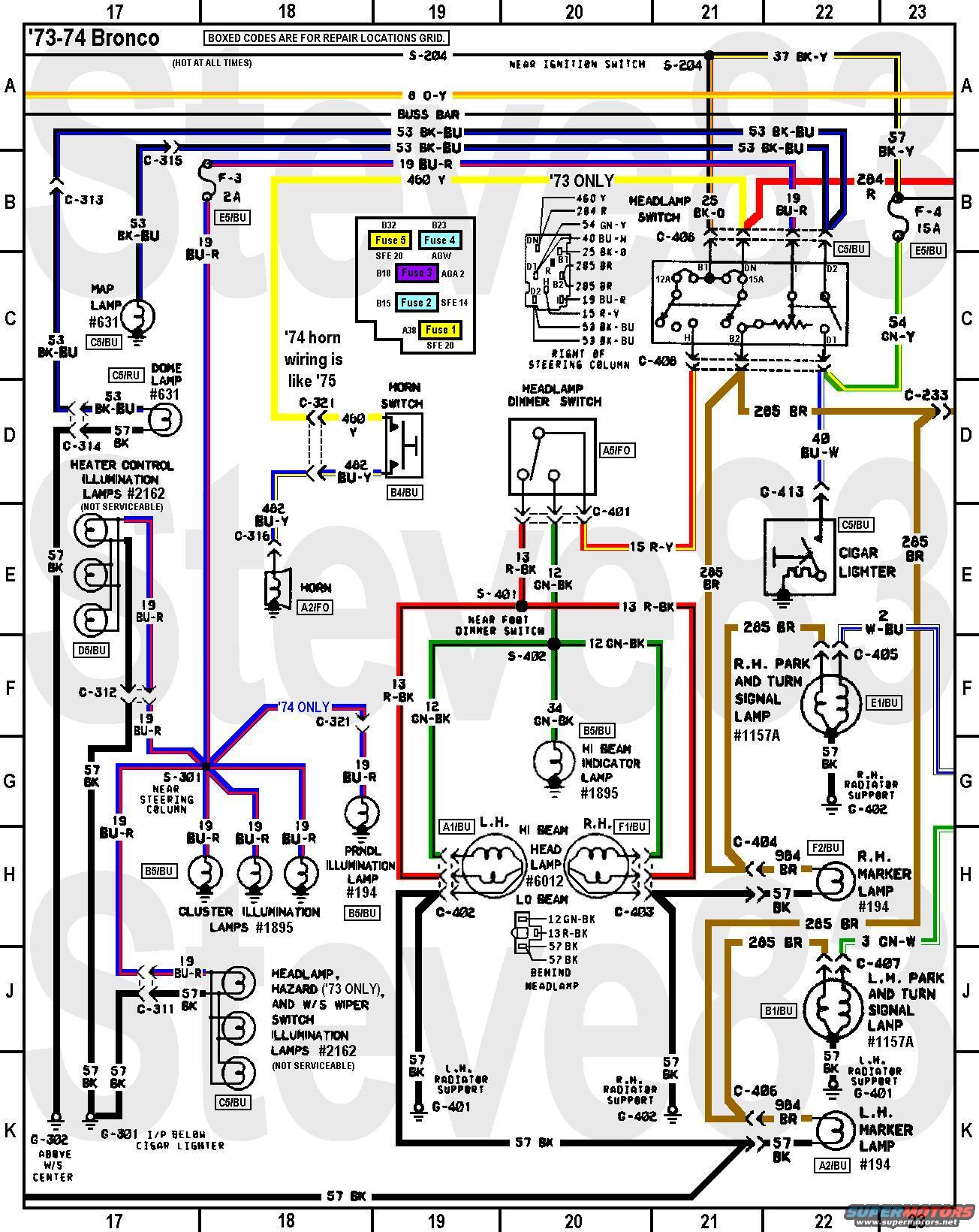 1976 Ford Bronco Tech Diagrams Picture