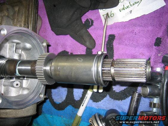 Gear shaft and housing assembly with a handwritten note indicating 'T16 valve body 1979'