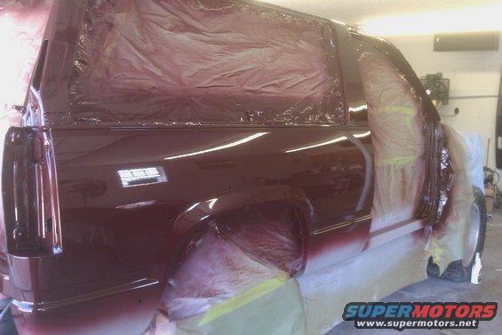 1994 Chevrolet Blazer side view, covered in masking for paint