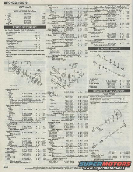 wheelsfrtsuspensionstrlinkagecolumncontdpage85.jpg wheels, front suspension, steering  linkage/column, CONT'D, PAGE 850