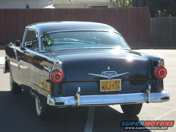 1956 Ford Fairlane rear view with California license plate WAJ 974