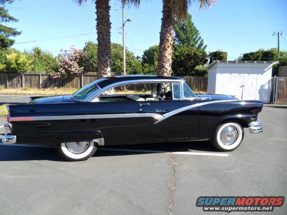 1956 Ford Fairlane Crown Victoria parked curbside, side view