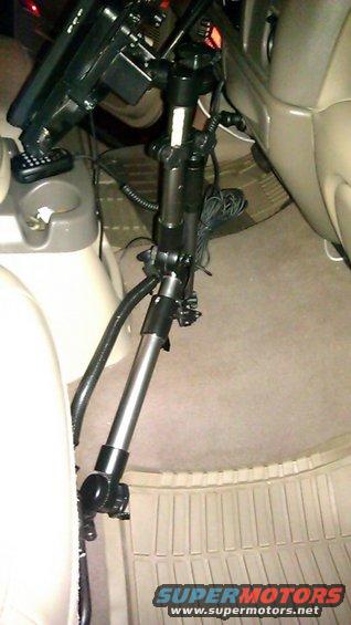 Mobotron mount from Bracketron.  Ignore the flexible mount - that's gone now (temporary radio face mount)