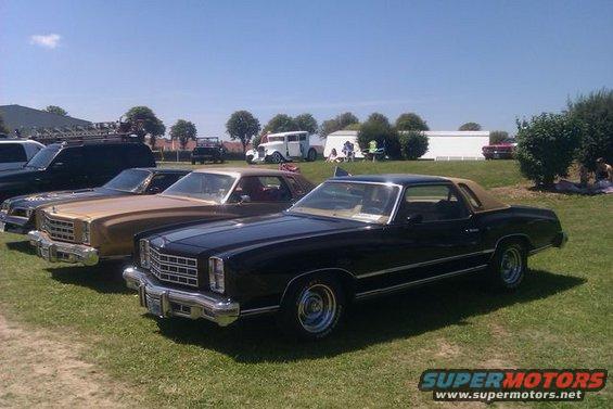 Black coupe with tan vinyl top, 1977 model year