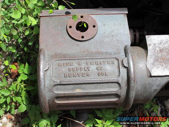 Cast iron industrial part with "MINE & SMELTER SUPPLY CO DENVER COL" embossed on its side