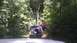 1989 Ford Bronco - A line of off-road vehicles navigates a wooded trail.