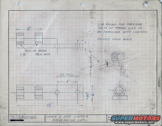 Diagram of 1973 Mustang upper A-arm limiter
