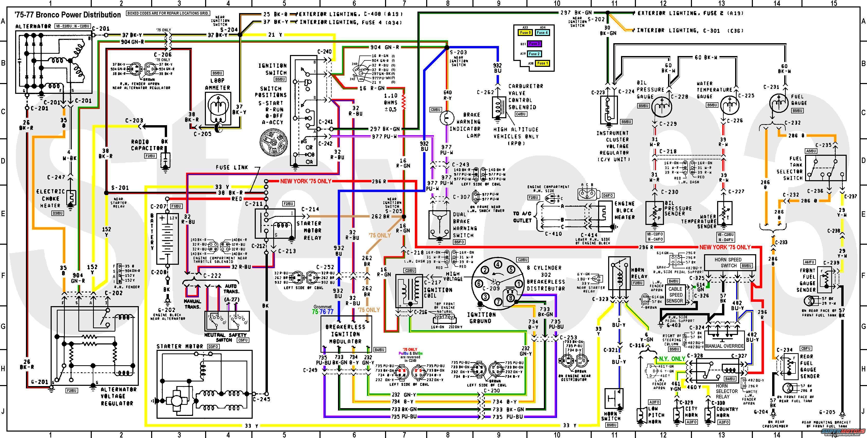 1976 Ford Bronco Tech Diagrams picture | SuperMotors.net